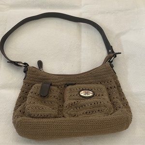 Macramé purse, neutral, color, two pockets in the front big roomy inside